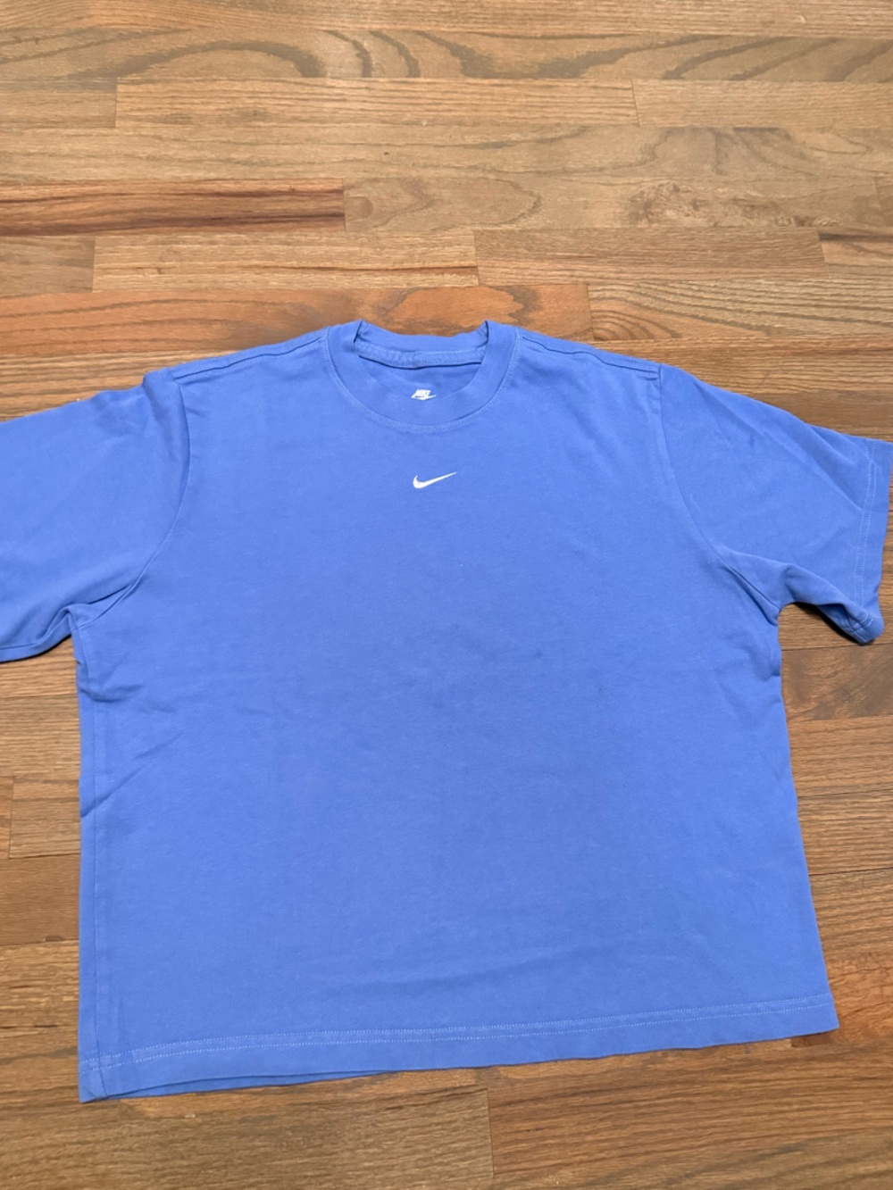 Nike Men's Royal Blue Short Sleeve Crew T-Shirt with White Swoosh